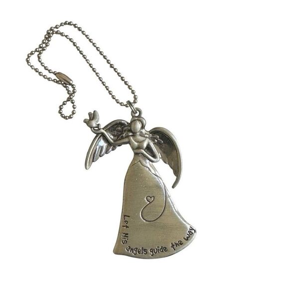 Pewter silver tone hanging angel - Picture 1 of 7